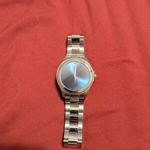 Movado Junior Sport 84 E7 1891 Silver Stainless Steel Men's Wristwatch